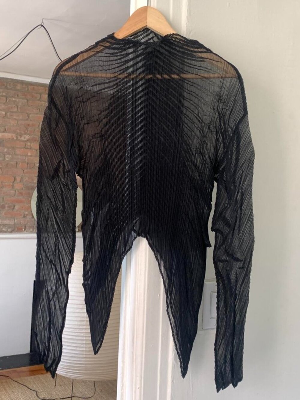 Issey Miyake Pleated Angular Top Black L - Picture 5 of 6